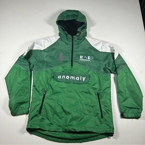 Rare Anomaly Anorak Windbreaker Jacket Mens Small Green 2 Tone Windbreaker